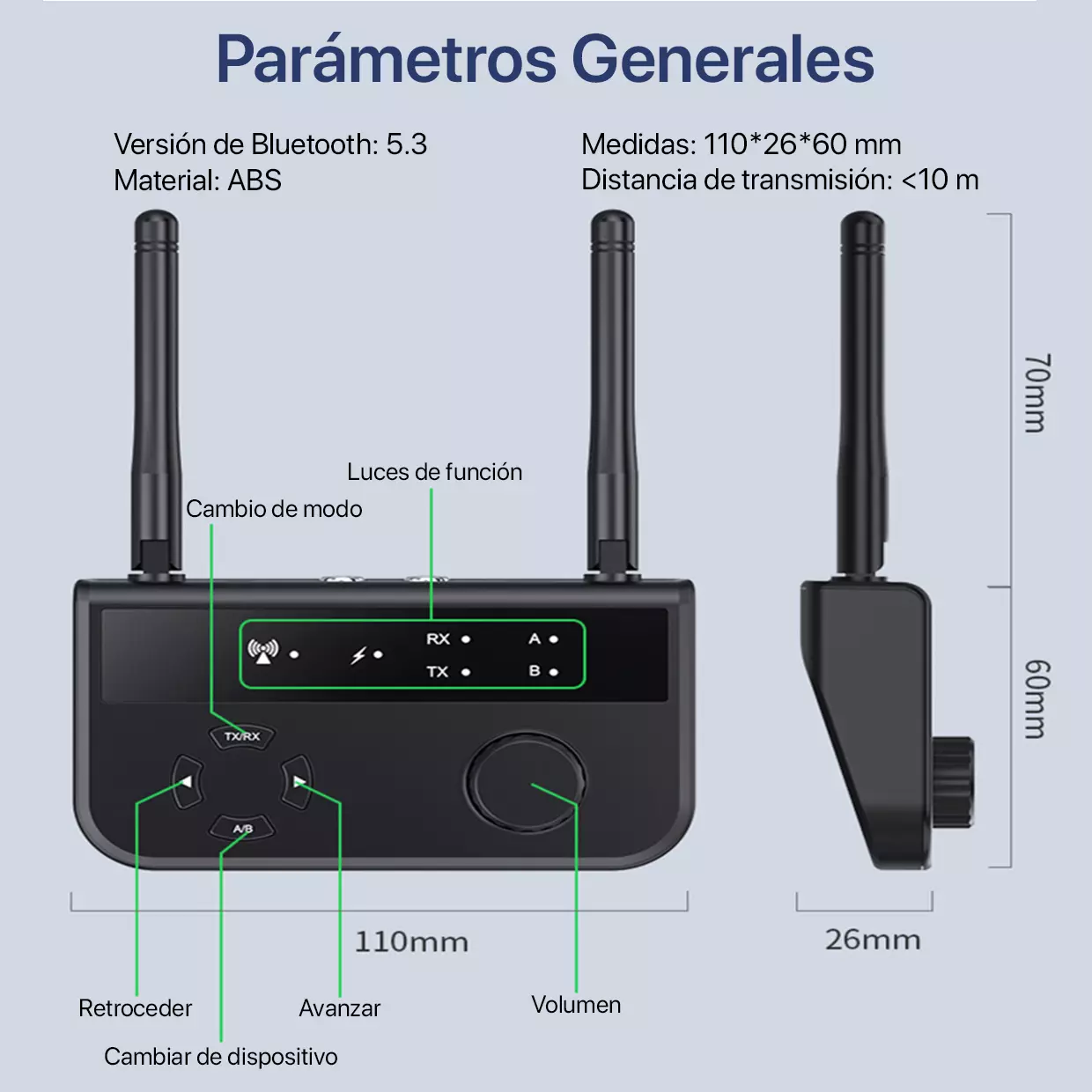 Adaptador Dual Bluetooth 5.3 Transmisor Receptor Tv Parlante - Grupo Orange