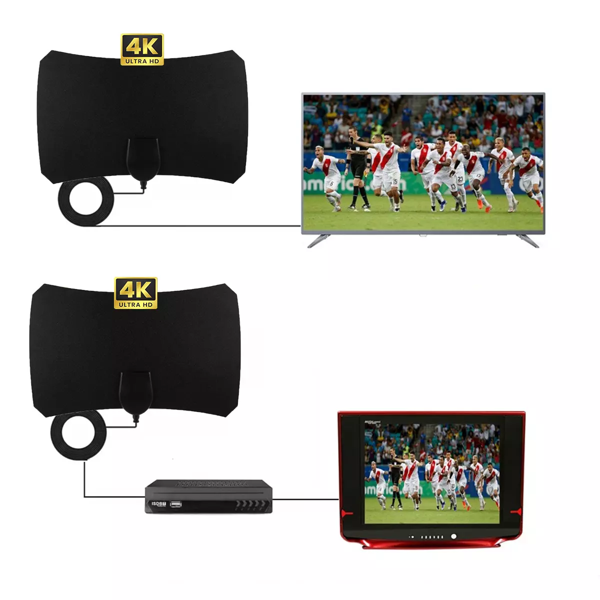 Antena TDT para uso interior ultra delgada DVB-T2 HDTV 1080p