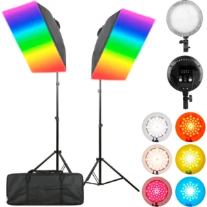 Kit de iluminación Softbox Profesional RGB Weifeng LED-30RGB